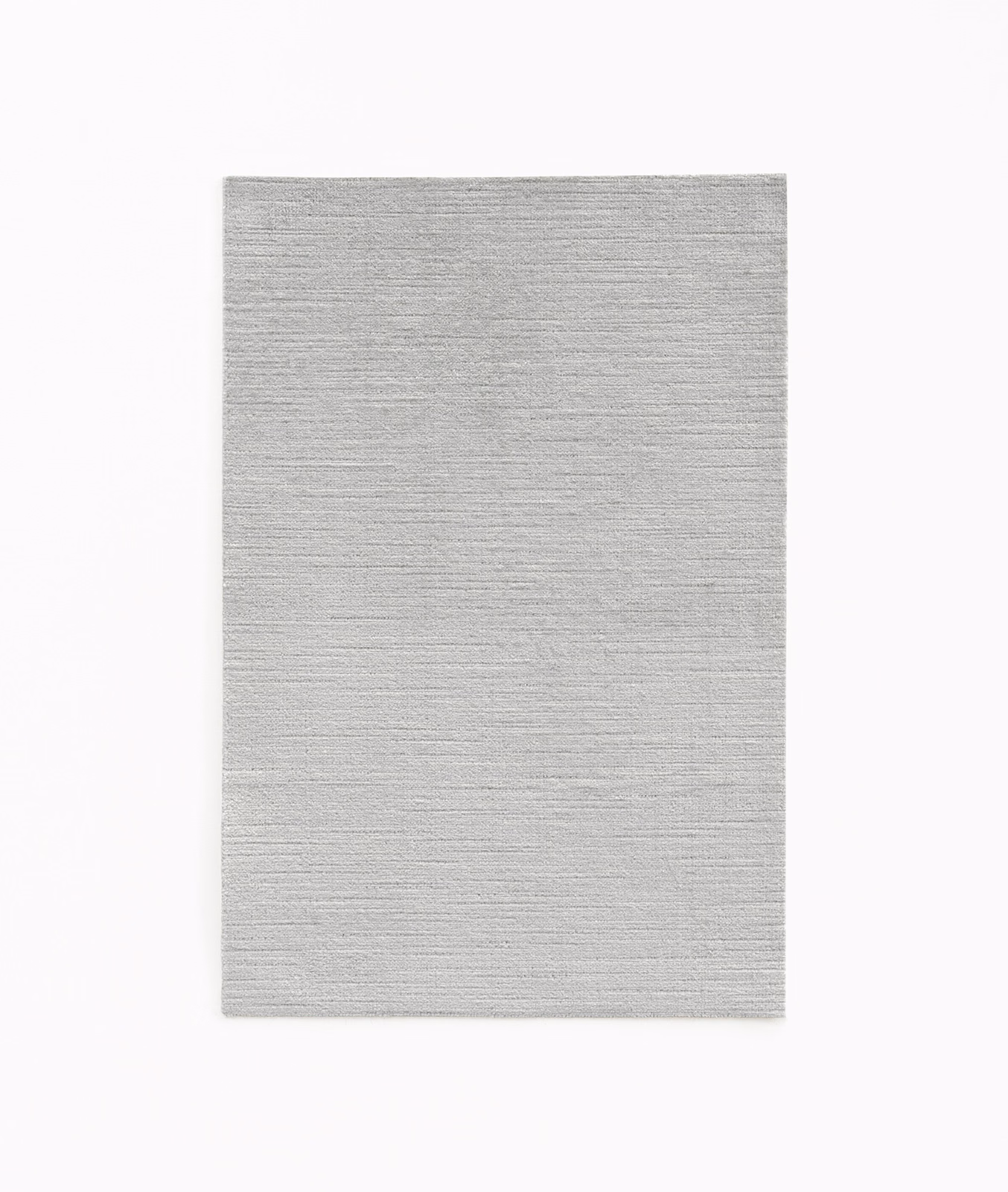 Pale glacier-grey velvet swatch with fine horizontal texture and soft sheen