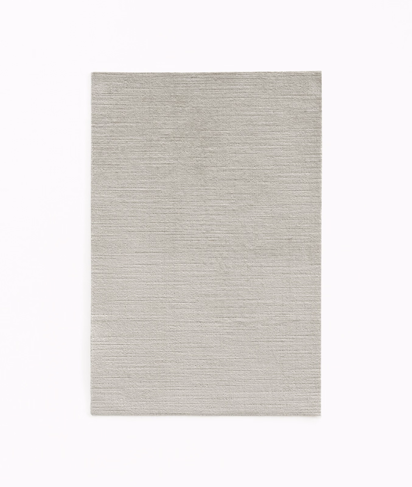 Warm putty-taupe velvet swatch with fine horizontal striated texture