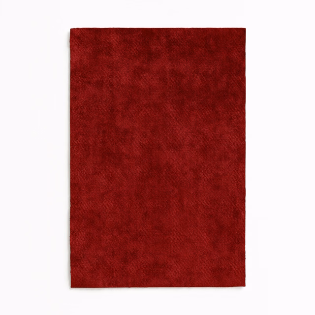Deep garnet red velvet swatch with softly mottled plush pile