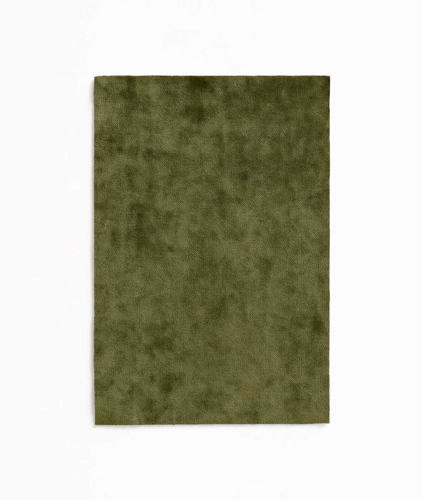 Mottled deep olive green velvet with a softly shifting plush surface