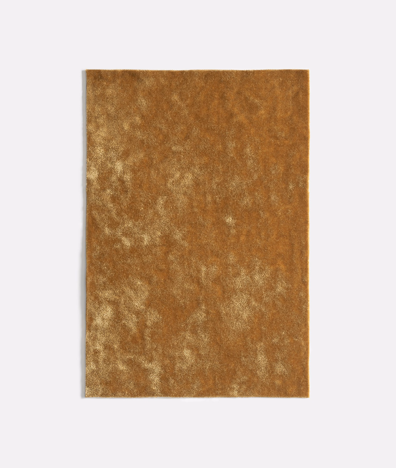 Warm antique-gold velvet swatch with cloudy, plush tonal variation