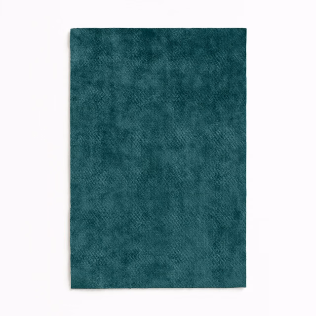 Deep petrol-teal velvet swatch with a cloudy, softly mottled plush pile
