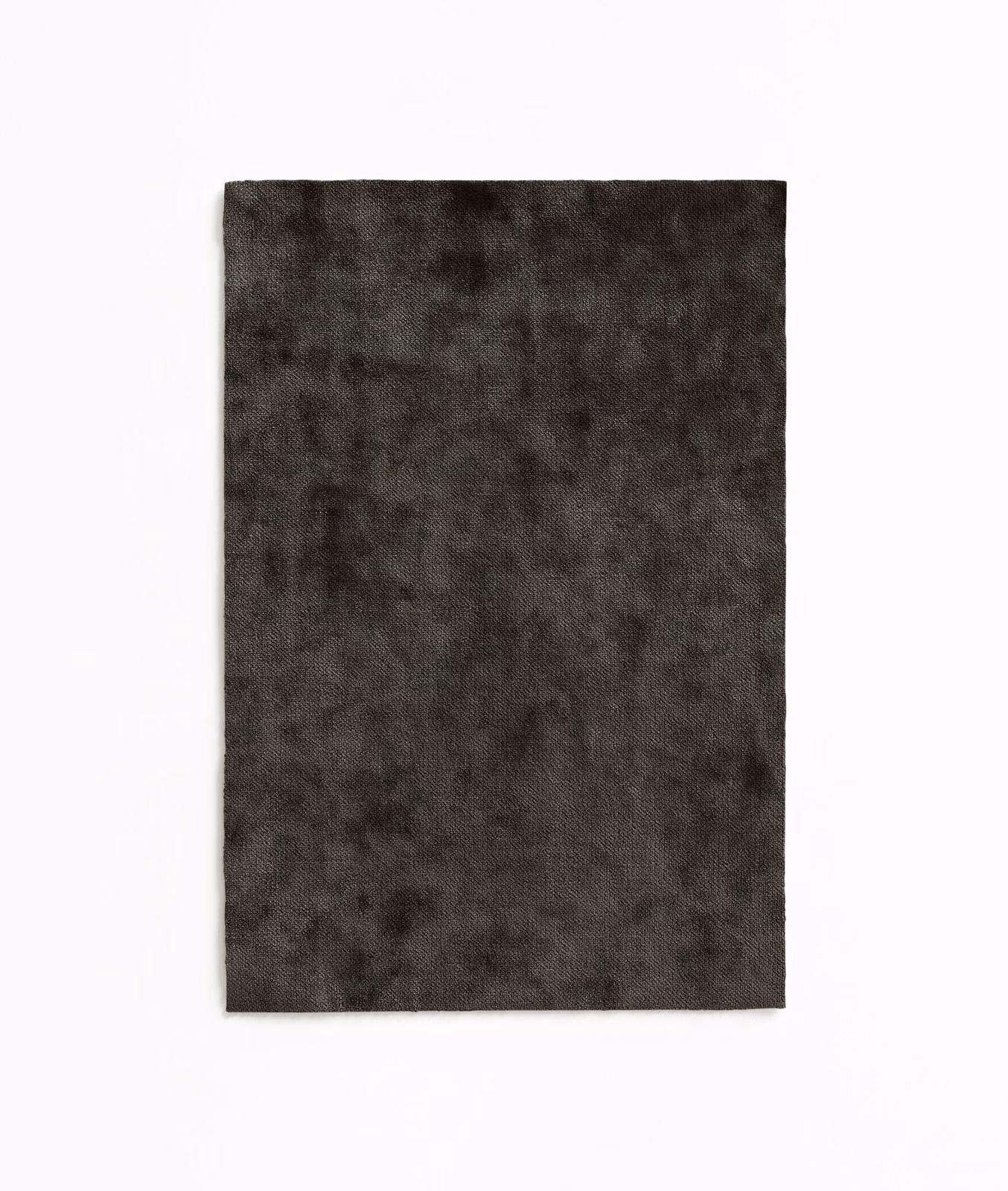 Deep espresso-brown velvet swatch with cloudy charcoal mottling and plush shading
