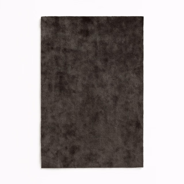 Deep espresso-brown velvet swatch with cloudy charcoal mottling and plush shading