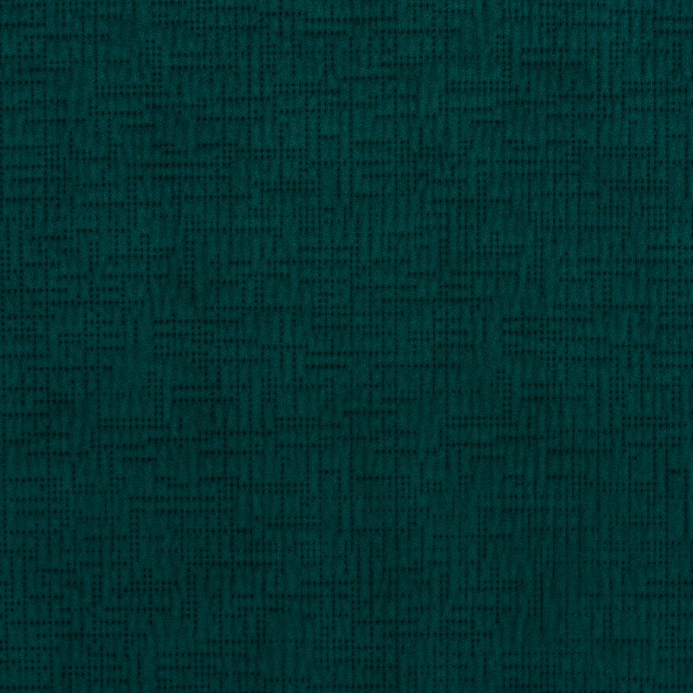Deep forest-teal velvet with subtle geometric grid texture and softly varied pile