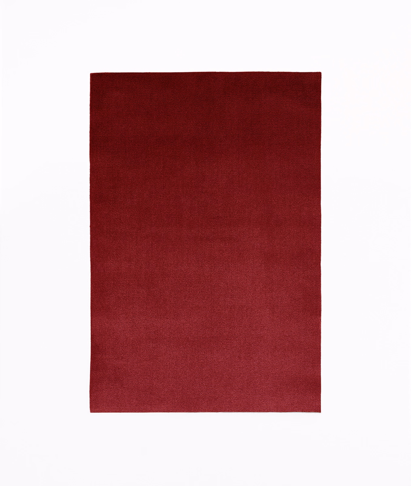 Deep Bordeaux red velvet swatch with a subtly shifting plain nap