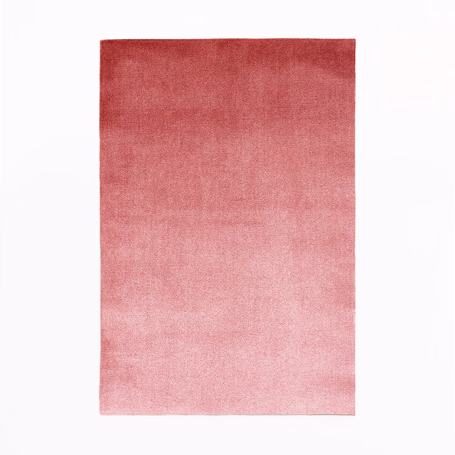Berry red to blush pink velvet with a soft tonal fade and brushed surface