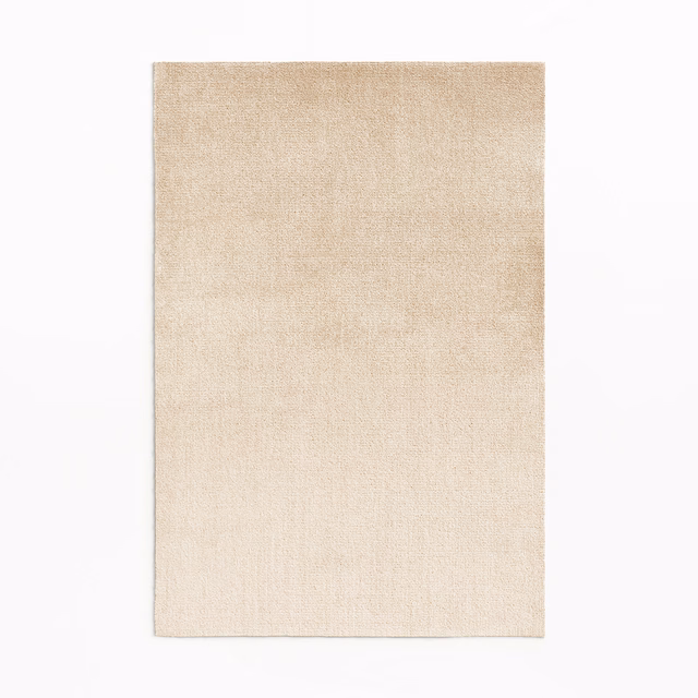 Warm Sahara beige velvet with softly brushed nap and faint vertical shading