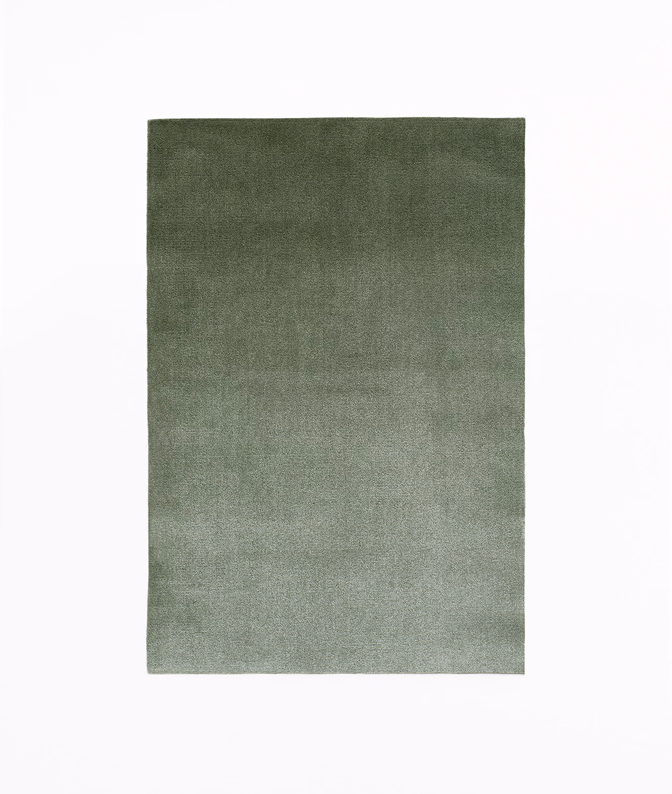 Soft olive-sage velvet swatch with darker nap at the top and pale lower shading