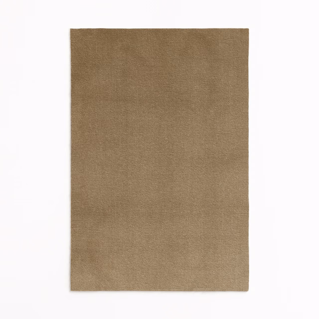 Rectangular swatch of muted smoky taupe velvet with softly shifting nap