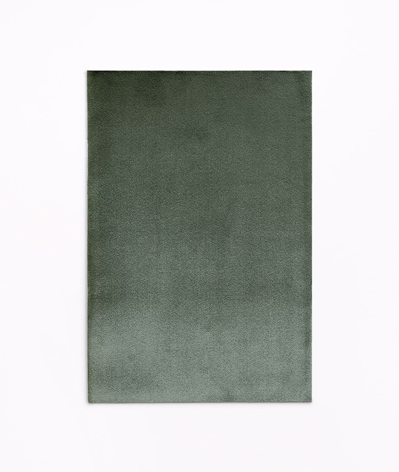 Dark forest green velvet swatch with cool grey-green nap and subtle shading