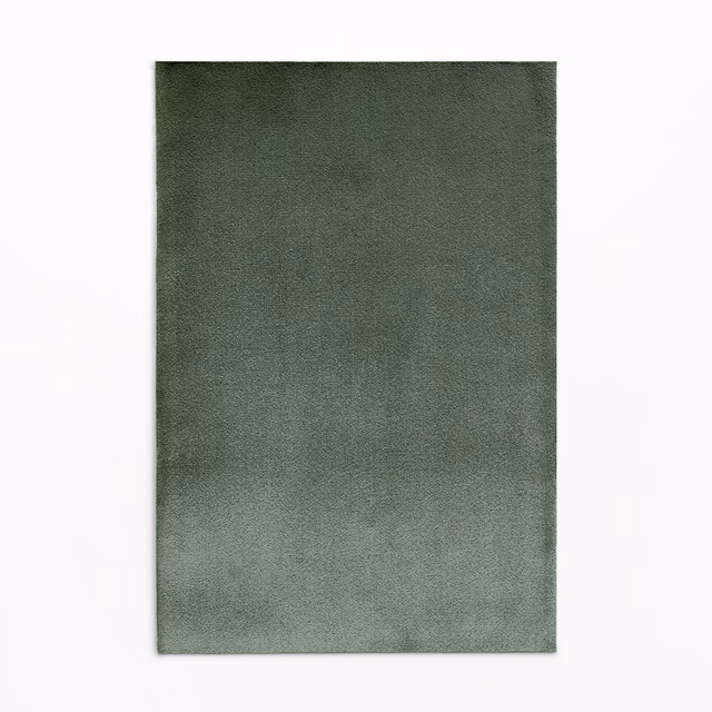 Dark forest green velvet swatch with cool grey-green nap and subtle shading