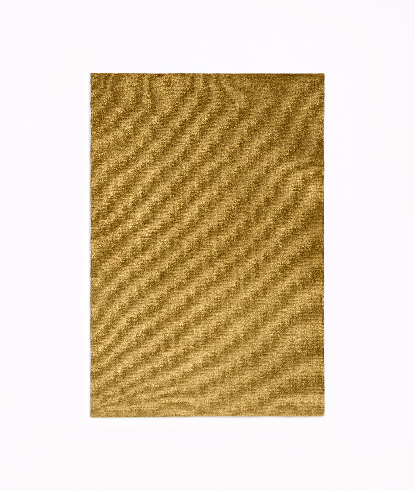 Warm ochre-gold velvet swatch with a fine, softly shaded plain surface