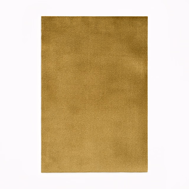 Warm ochre-gold velvet swatch with a fine, softly shaded plain surface