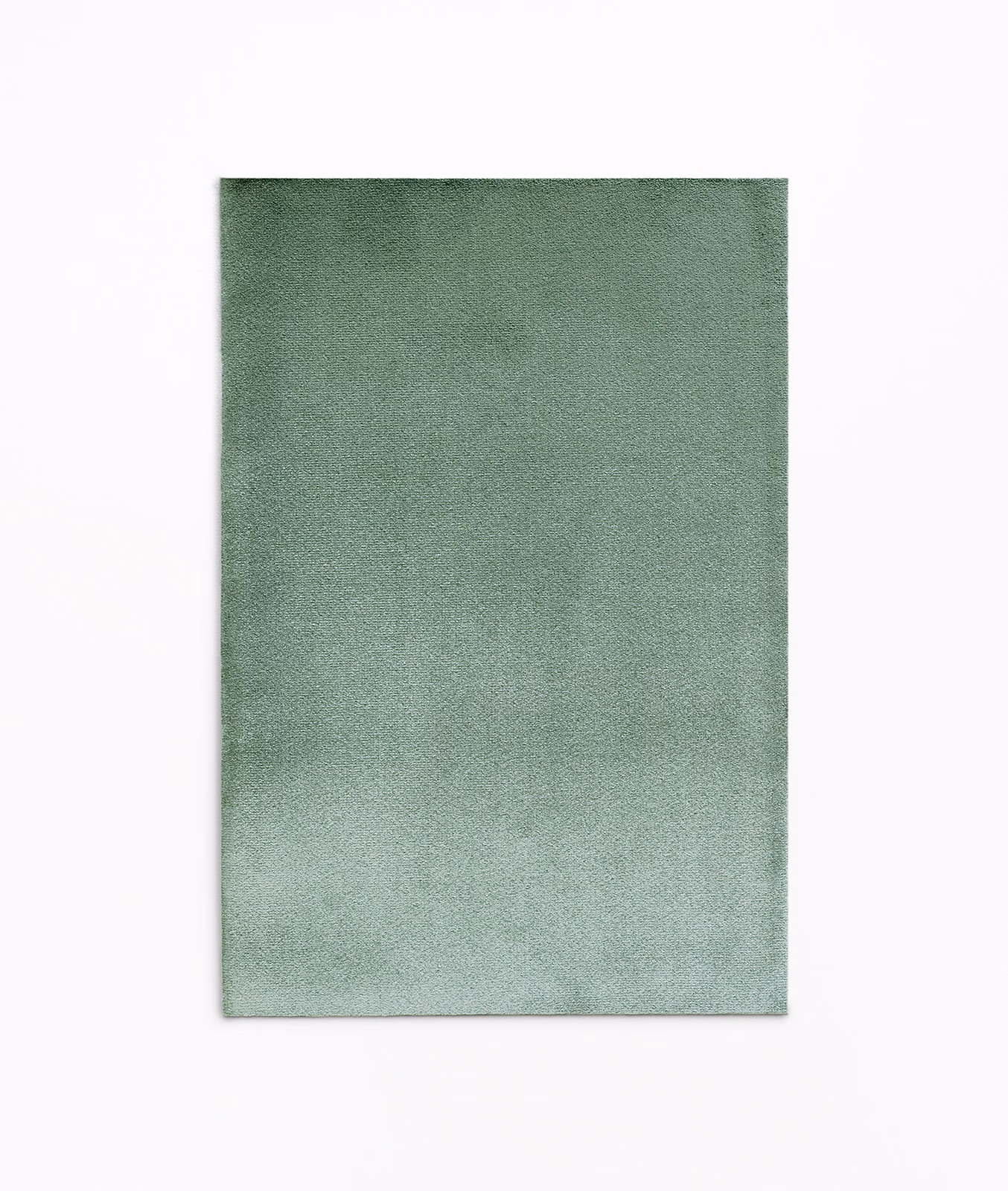 Muted sage-green velvet swatch with softly shifting nap and subtle tonal depth