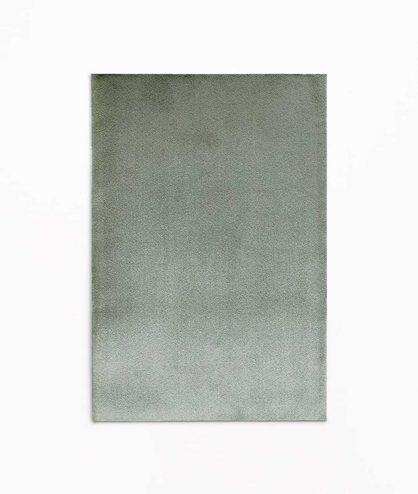 Muted sage-green velvet swatch with soft nap and subtle vertical light variation