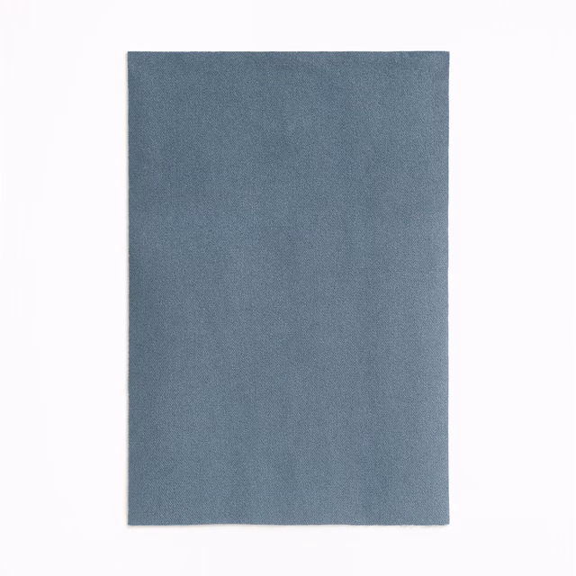 Plain steel blue-grey velvet swatch showing a softly directional brushed pile