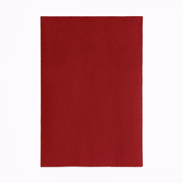 Deep Bordeaux red velvet swatch with a softly shifting plain pile