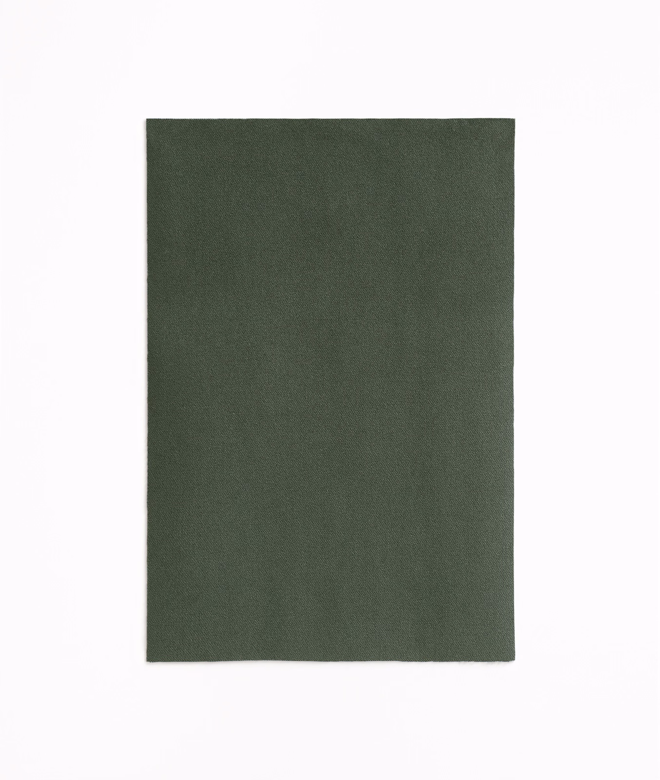 Deep lichen green velvet swatch with a softly varied, plain nap