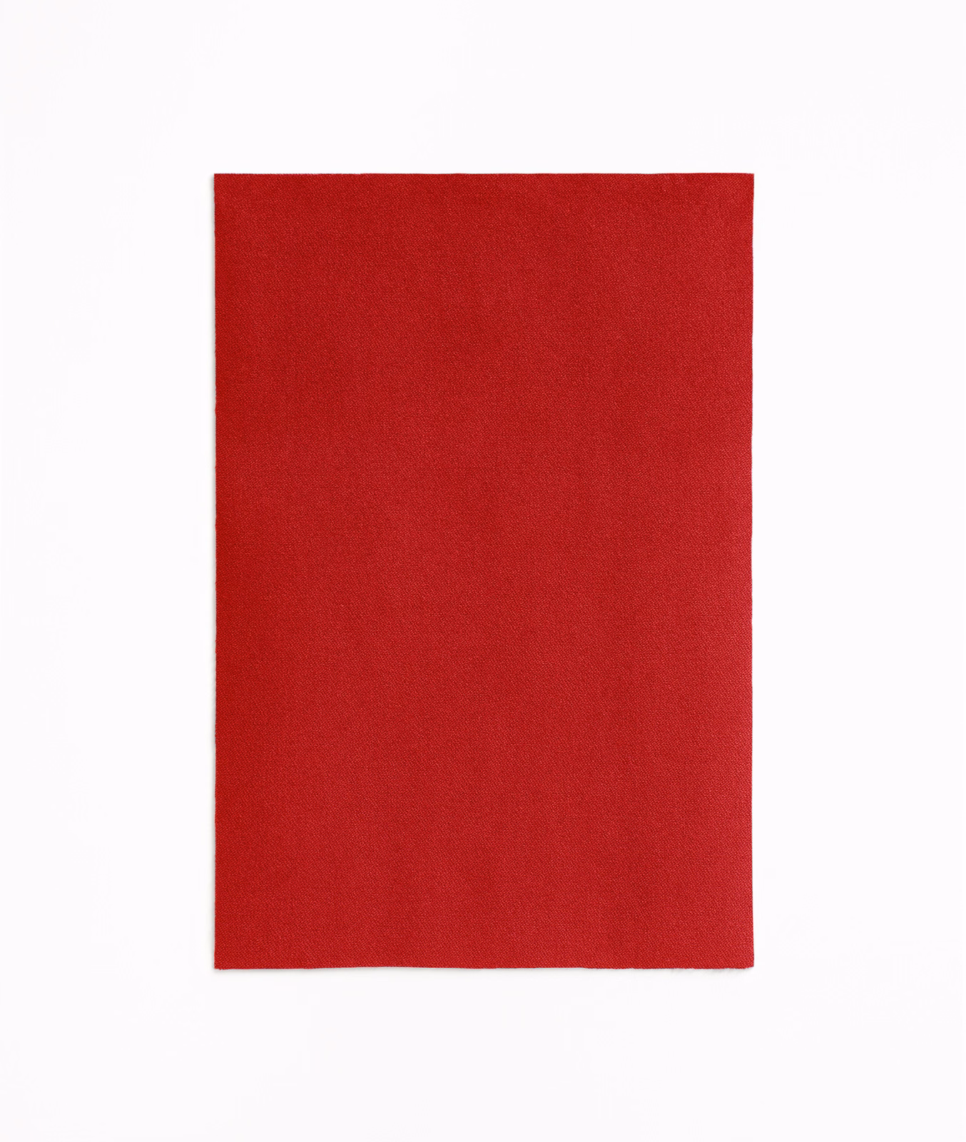 Deep crimson plain velvet swatch showing a softly shifting, dense pile