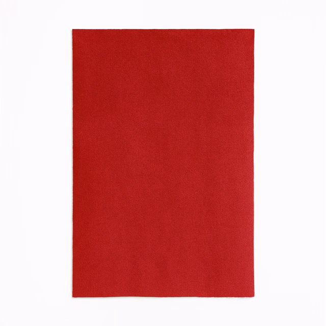 Deep crimson plain velvet swatch showing a softly shifting, dense pile