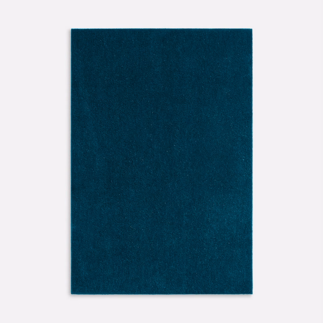 Deep blue-teal plain velvet swatch with softly shifting short pile