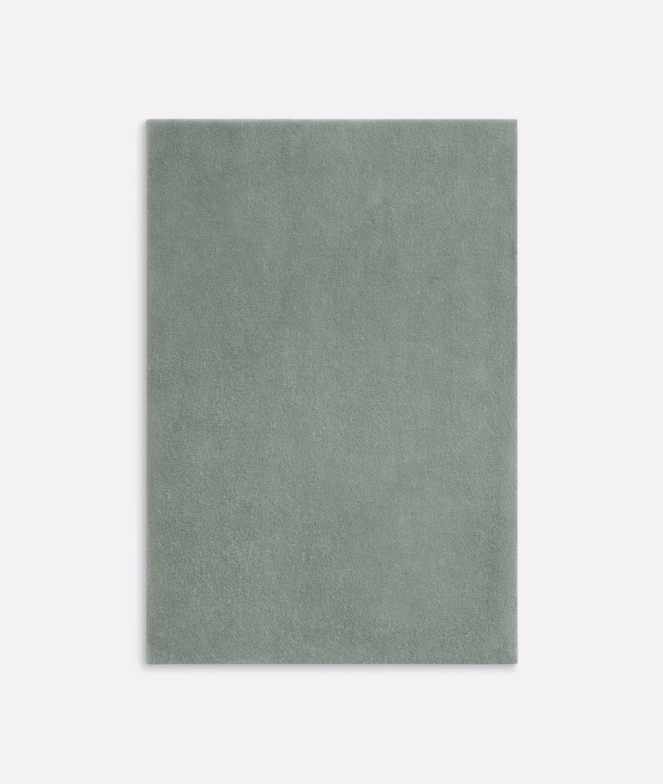 Plain ash-grey velvet swatch with a subtle sage-green undertone and soft brushed pile