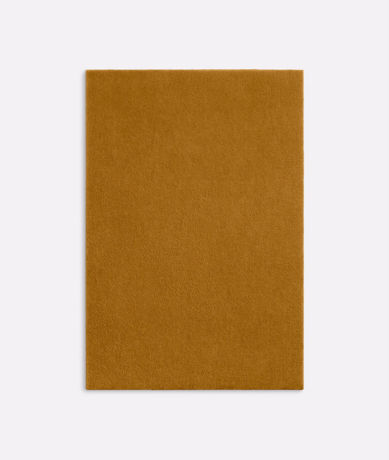 Rectangular swatch of plain warm mustard velvet with a softly brushed nap