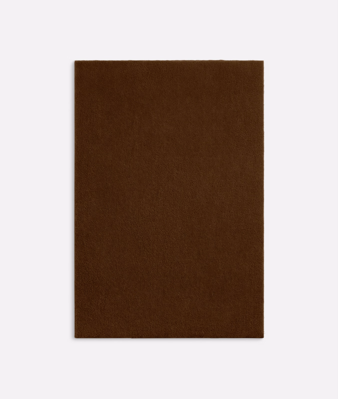 Deep tobacco-brown plain velvet swatch with subtle directional pile shading
