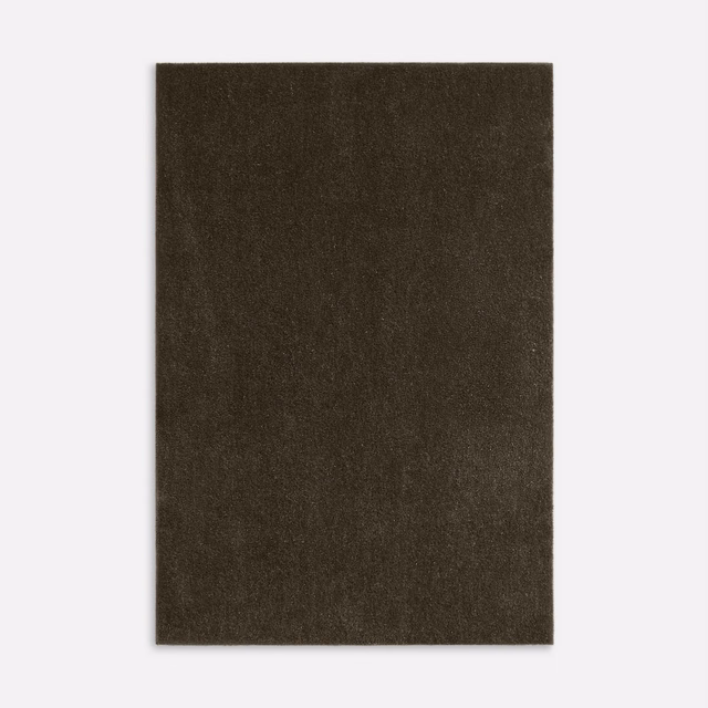 Deep brown-taupe velvet swatch with a softly varied, light-catching pile