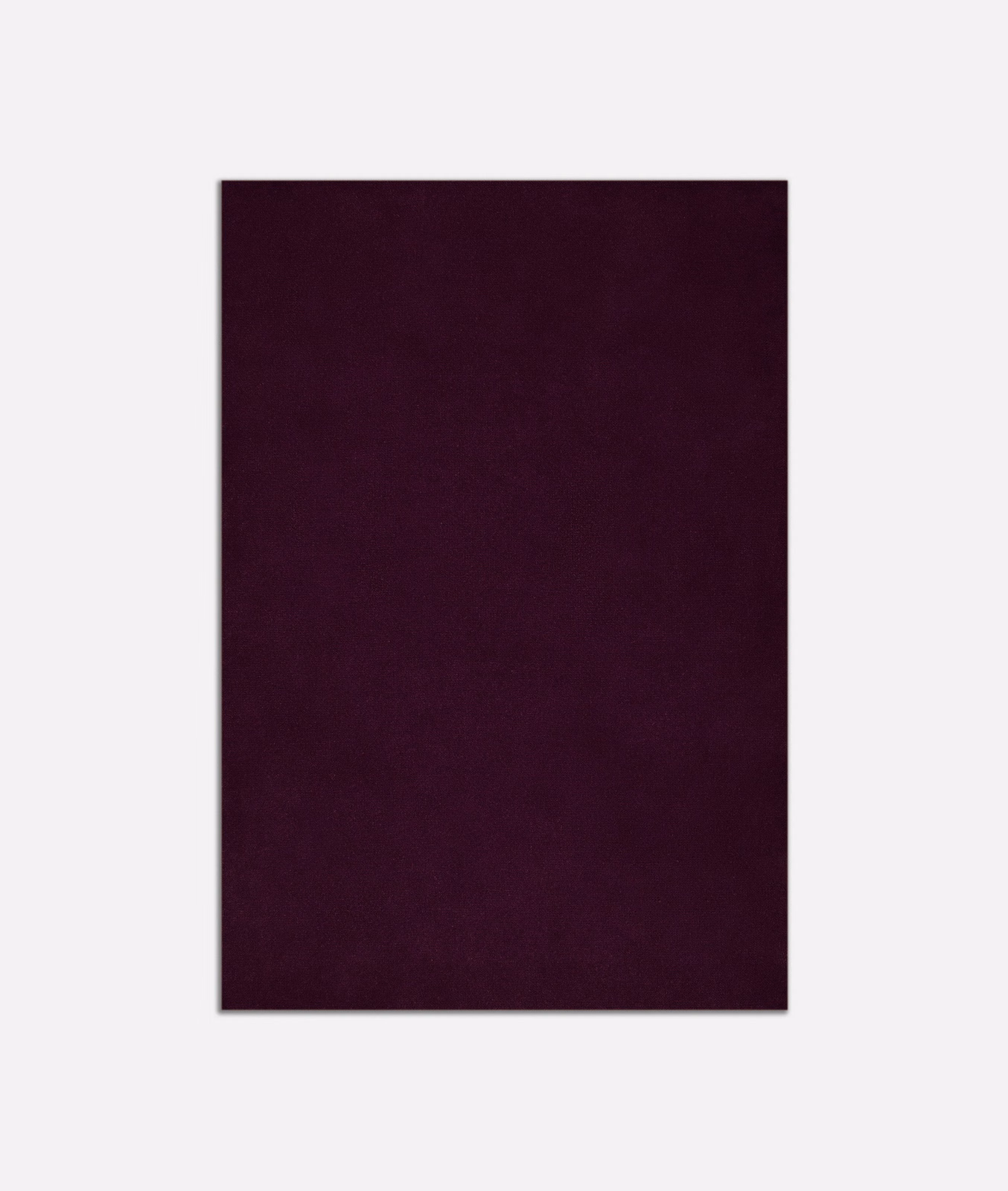 Deep aubergine-plum velvet swatch showing a soft, subtly directional nap