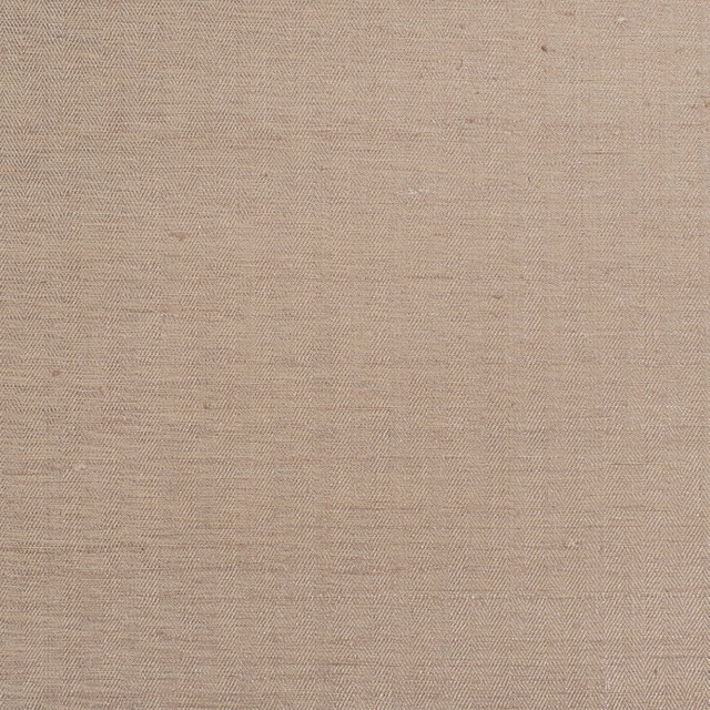 Pale taupe-beige wallpaper with fine horizontal woven-look lines and subtle flecks