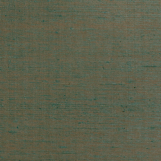 Muted emerald green wallpaper with fine linear texture and mottled taupe shading