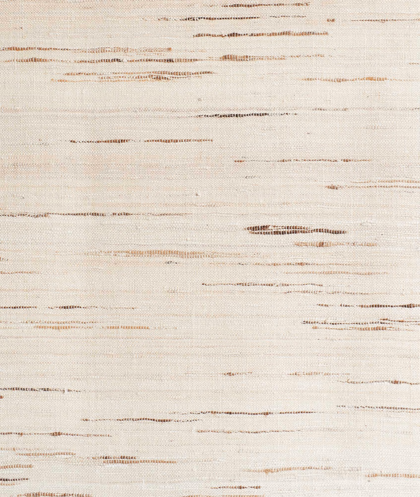 Warm ivory wallpaper with fine horizontal taupe and brown streaks