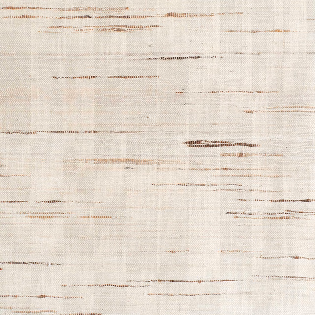 Warm ivory wallpaper with fine horizontal taupe and brown streaks
