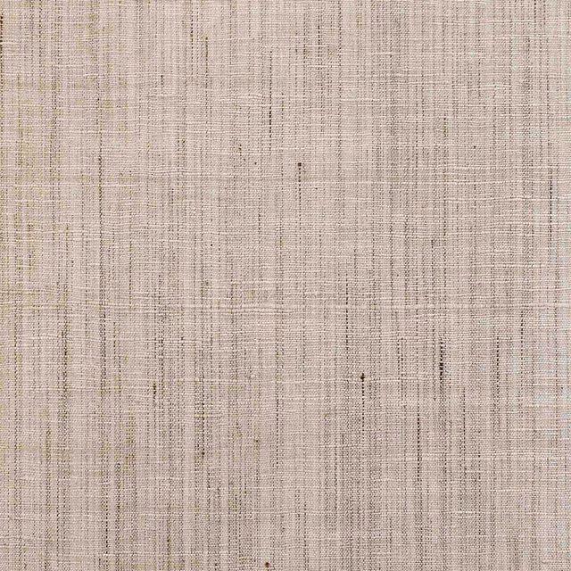 Pale beige Dedar wallpaper with fine taupe crosshatch and vertical striations