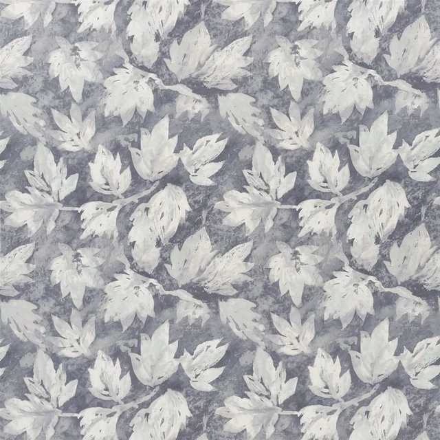 Fresco Leaf Graphite fabric