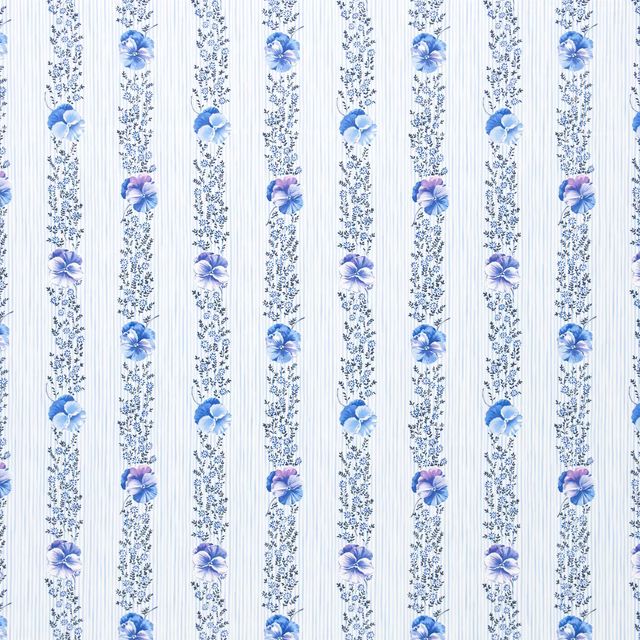 Pansy Stripe Cobalt fabric