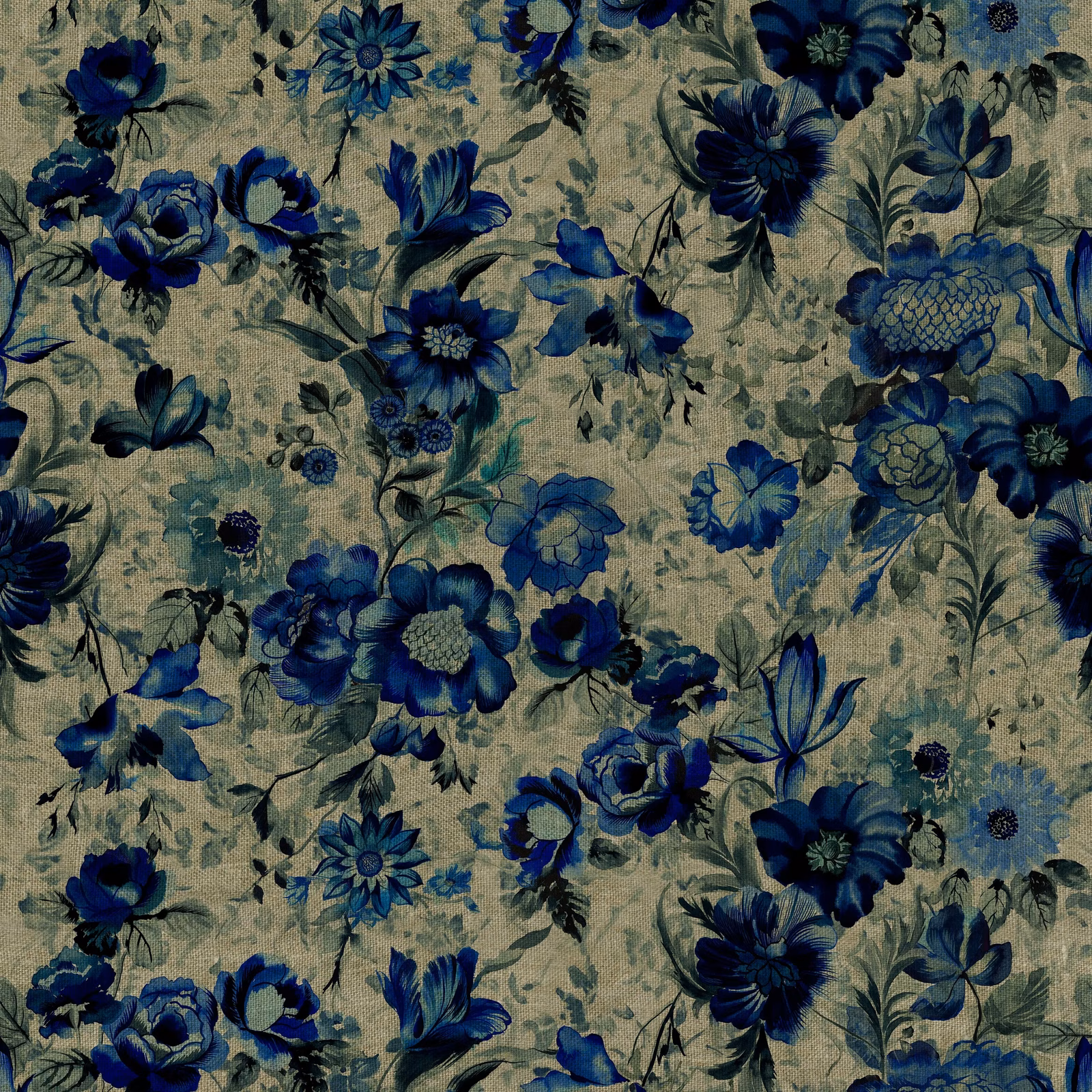 Hirigana Indigo fabric