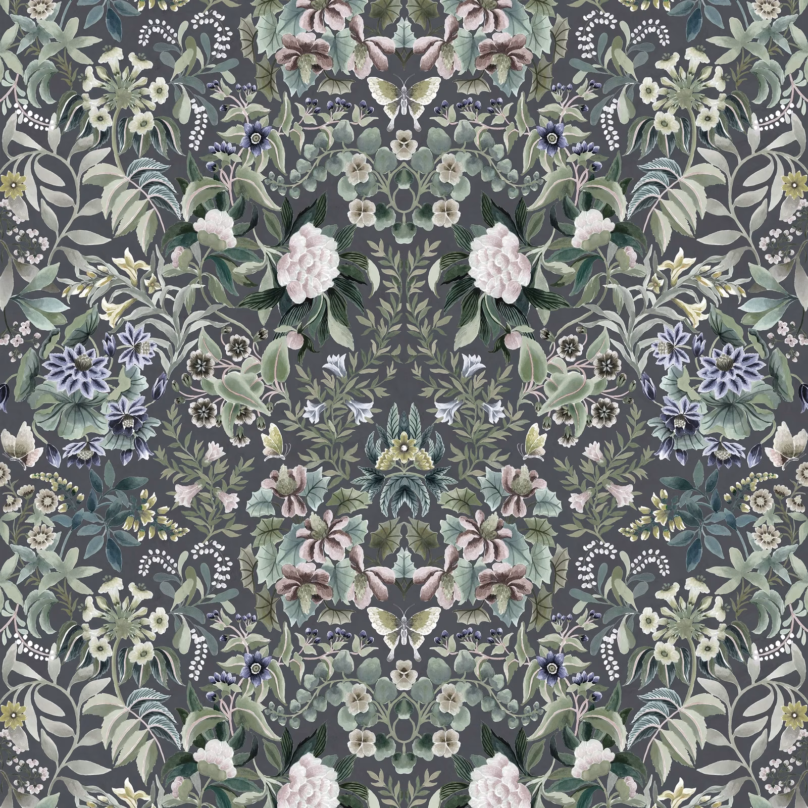 Ikebana Velvet Graphite fabric