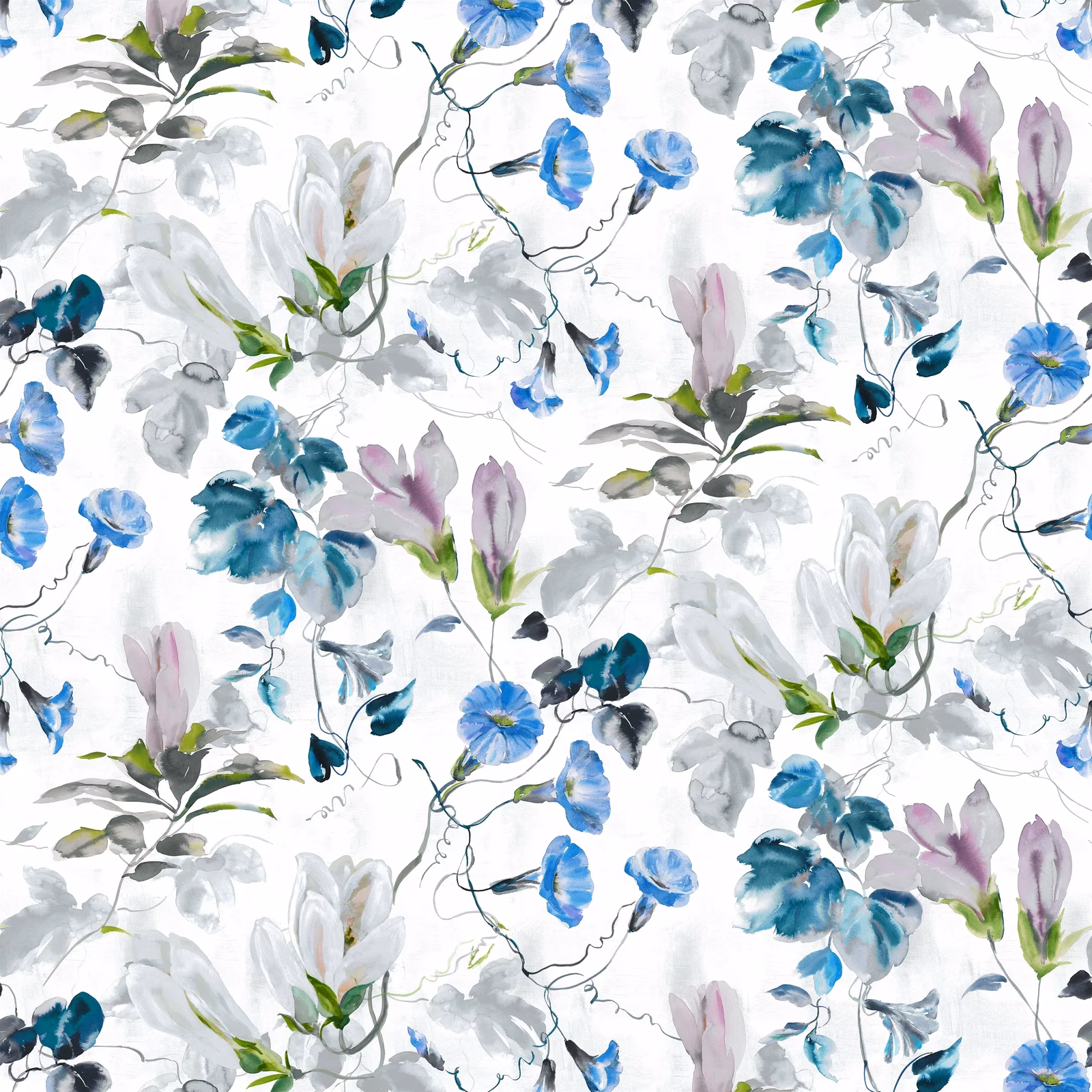Japanese Magnolia Cobalt fabric
