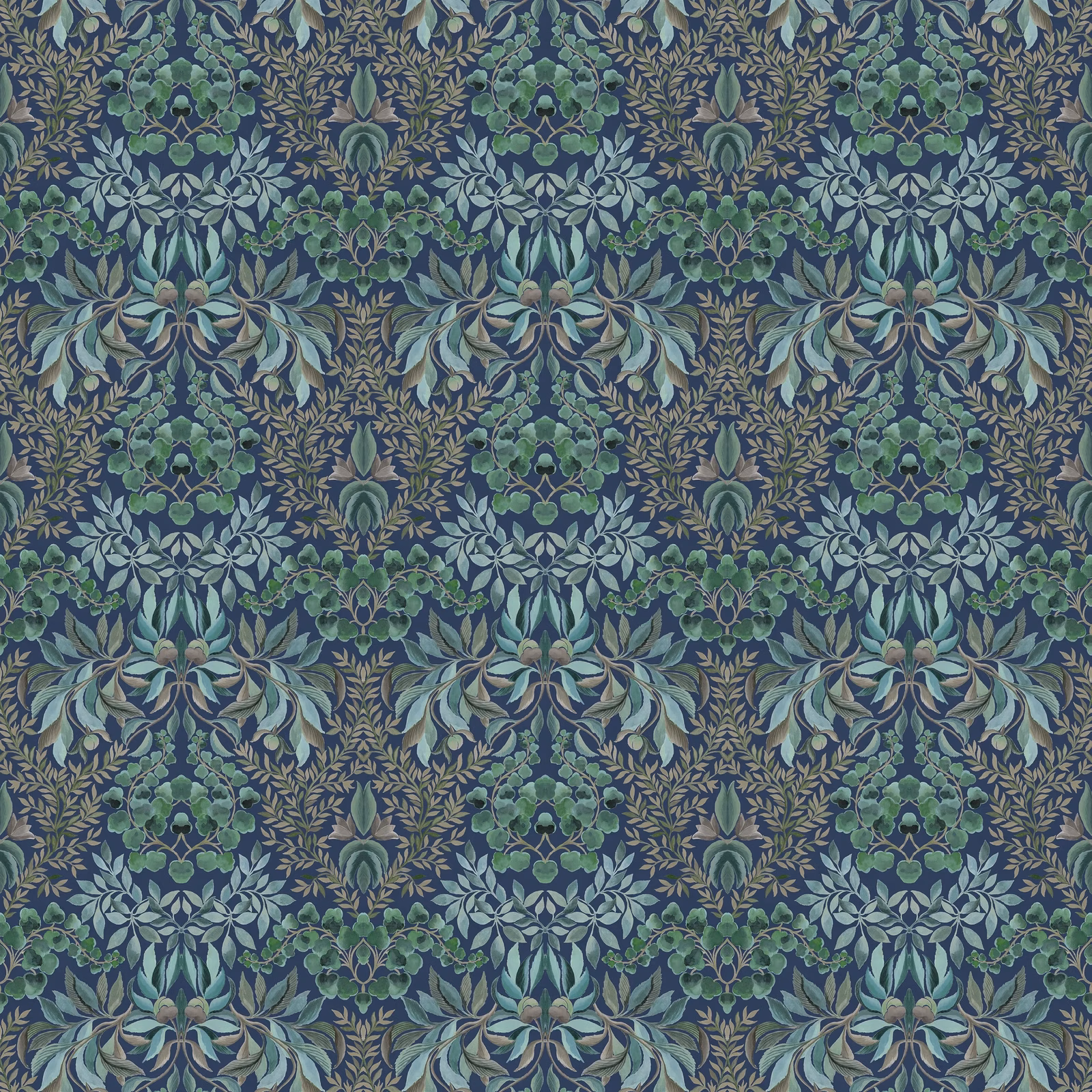 Karakusa Velvet Midnight fabric