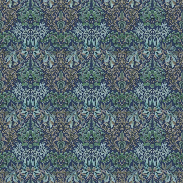 Karakusa Velvet Midnight fabric