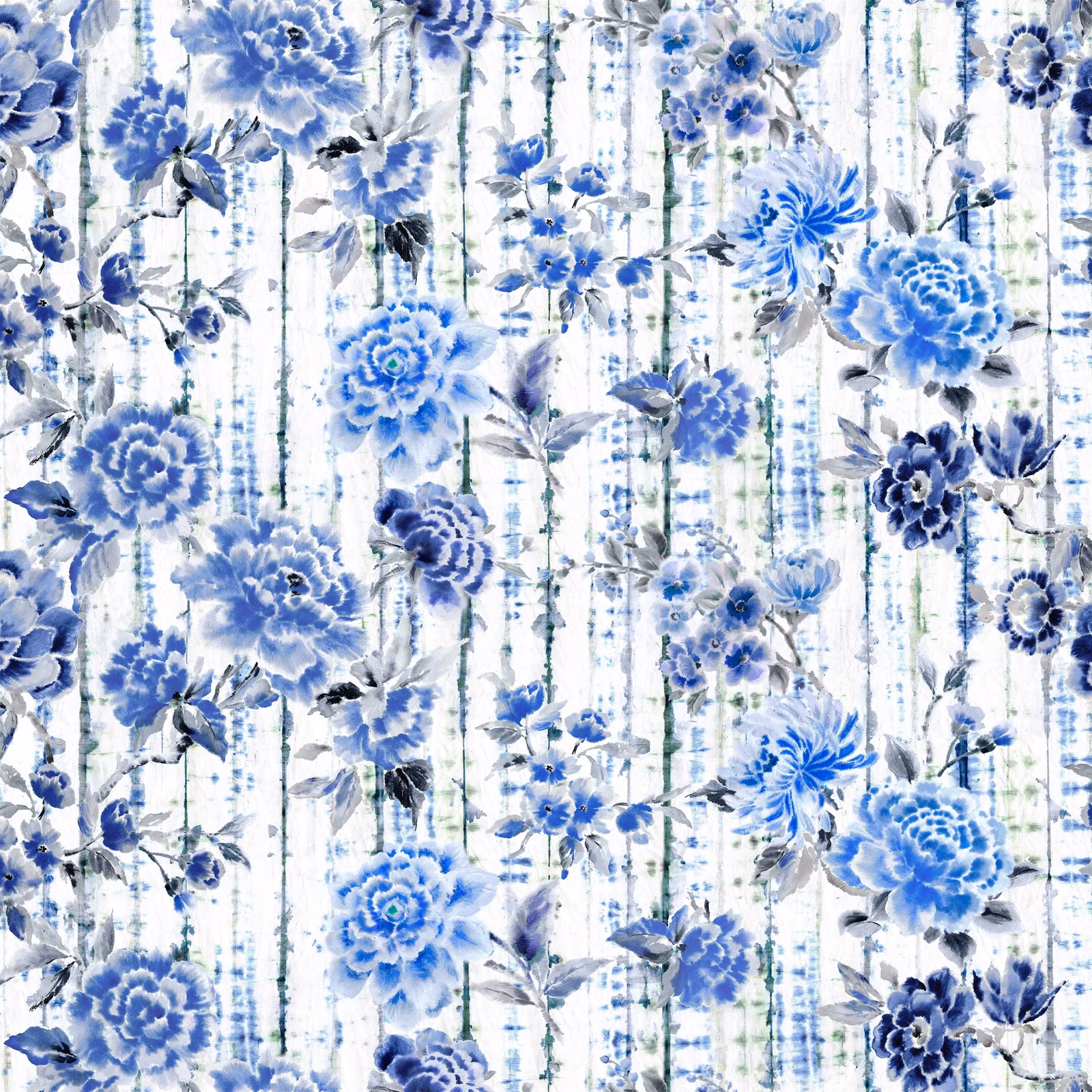 Kyoto Flower Indigo fabric