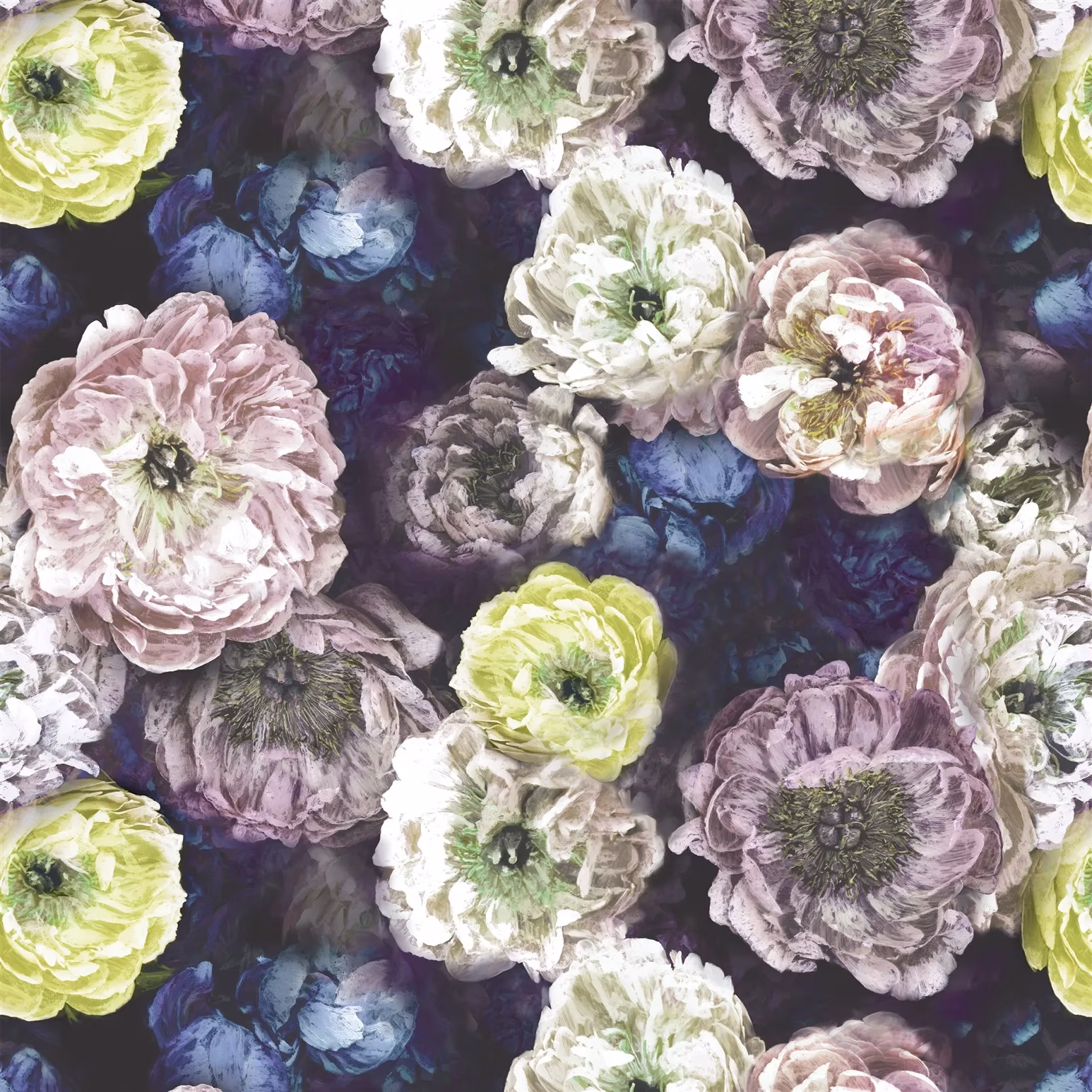 Le Poeme De Fleurs Midnight fabric