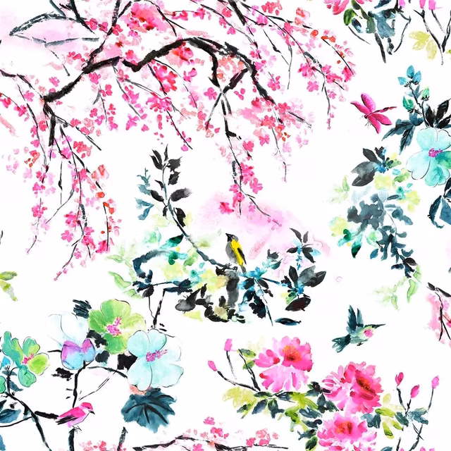Chinoiserie Flower Peony fabric