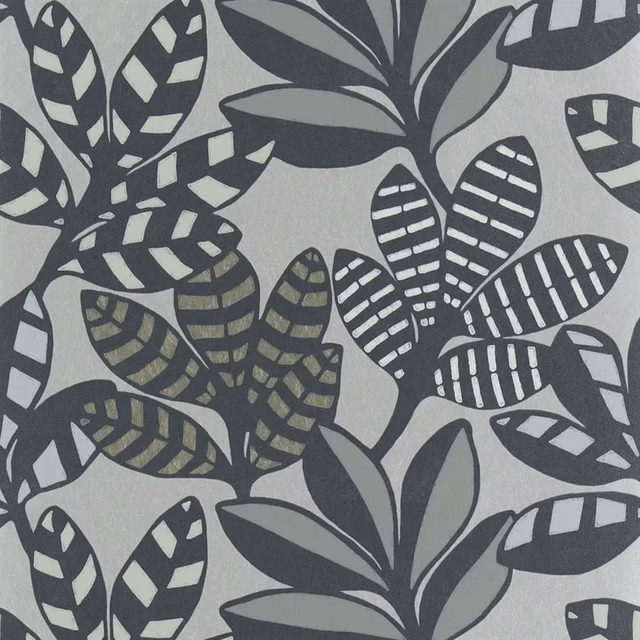 Tanjore Graphite fabric