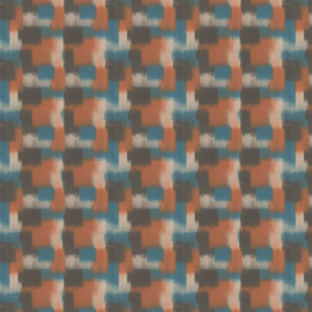 Carres Ombres Terracotta fabric