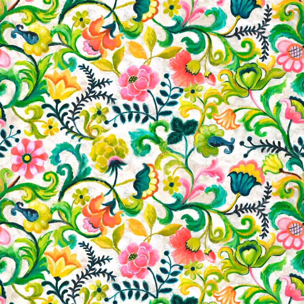Osier Damasse Fuchsia fabric