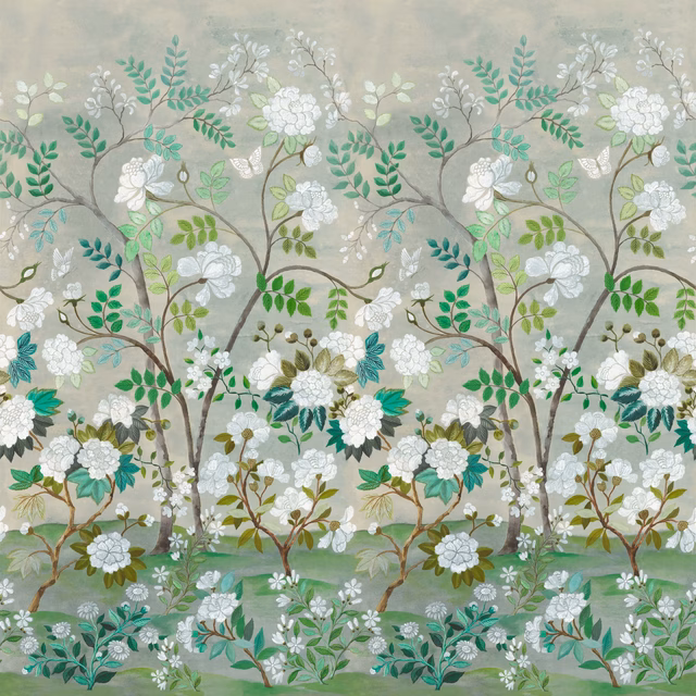 Fleur Orientale Celadon fabric